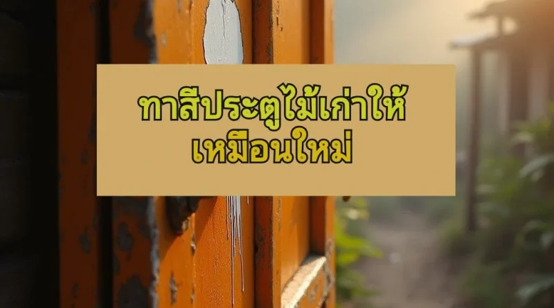 ทาสีประตูไม้เก่าแบบใหม่